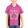 New Zealand Custom Kid Hawaiian Shirt Fire Basketball Maori Tribal Pink - Aussie Hoodie
