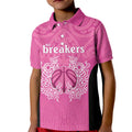 New Zealand Custom Kid Polo Shirt Fire Basketball Maori Tribal Pink - Aussie Hoodie