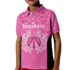 New Zealand Custom Kid Polo Shirt Fire Basketball Maori Tribal Pink - Aussie Hoodie