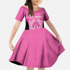 New Zealand Custom Kid Short Sleeve Dress Fire Basketball Maori Tribal Pink - Aussie Hoodie