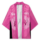 New Zealand Custom Kimono Fire Basketball Maori Tribal Pink - Aussie Hoodie