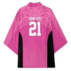 New Zealand Custom Kimono Fire Basketball Maori Tribal Pink - Aussie Hoodie