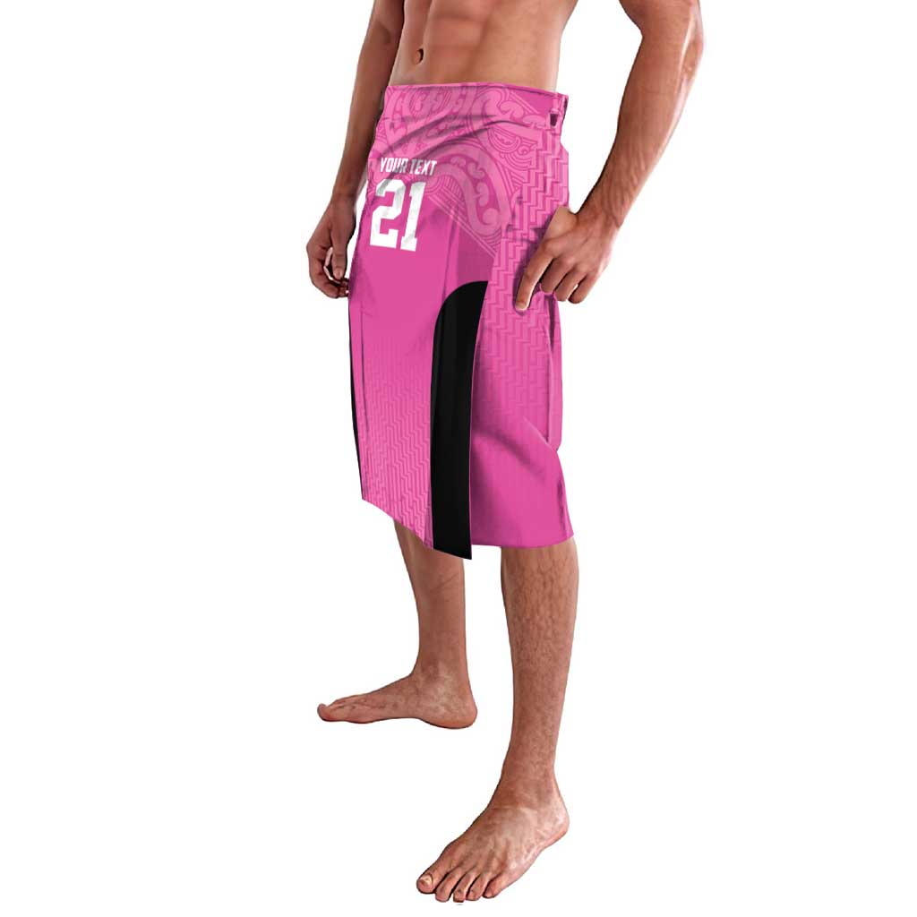 New Zealand Custom Lavalava Fire Basketball Maori Tribal Pink - Aussie Hoodie