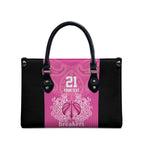 New Zealand Custom Leather Bag Fire Basketball Maori Tribal Pink - Aussie Hoodie