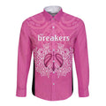New Zealand Custom Long Sleeve Button Shirt Fire Basketball Maori Tribal Pink - Aussie Hoodie