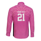New Zealand Custom Long Sleeve Button Shirt Fire Basketball Maori Tribal Pink - Aussie Hoodie