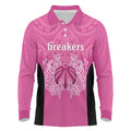 New Zealand Custom Long Sleeve Polo Shirt Fire Basketball Maori Tribal Pink - Aussie Hoodie