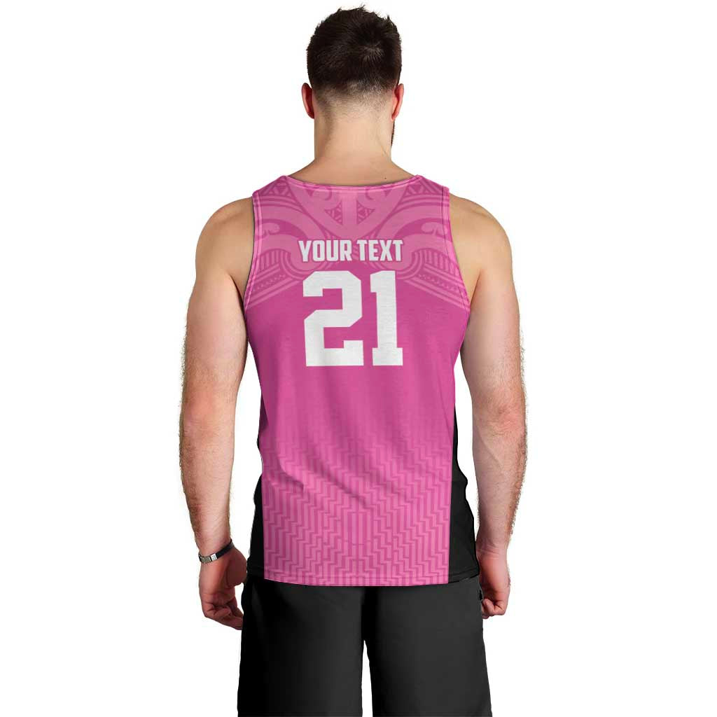 New Zealand Custom Men Tank Top Fire Basketball Maori Tribal Pink - Aussie Hoodie