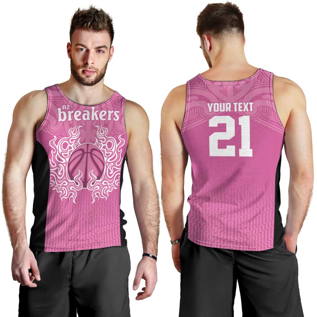 New Zealand Custom Men Tank Top Fire Basketball Maori Tribal Pink - Aussie Hoodie