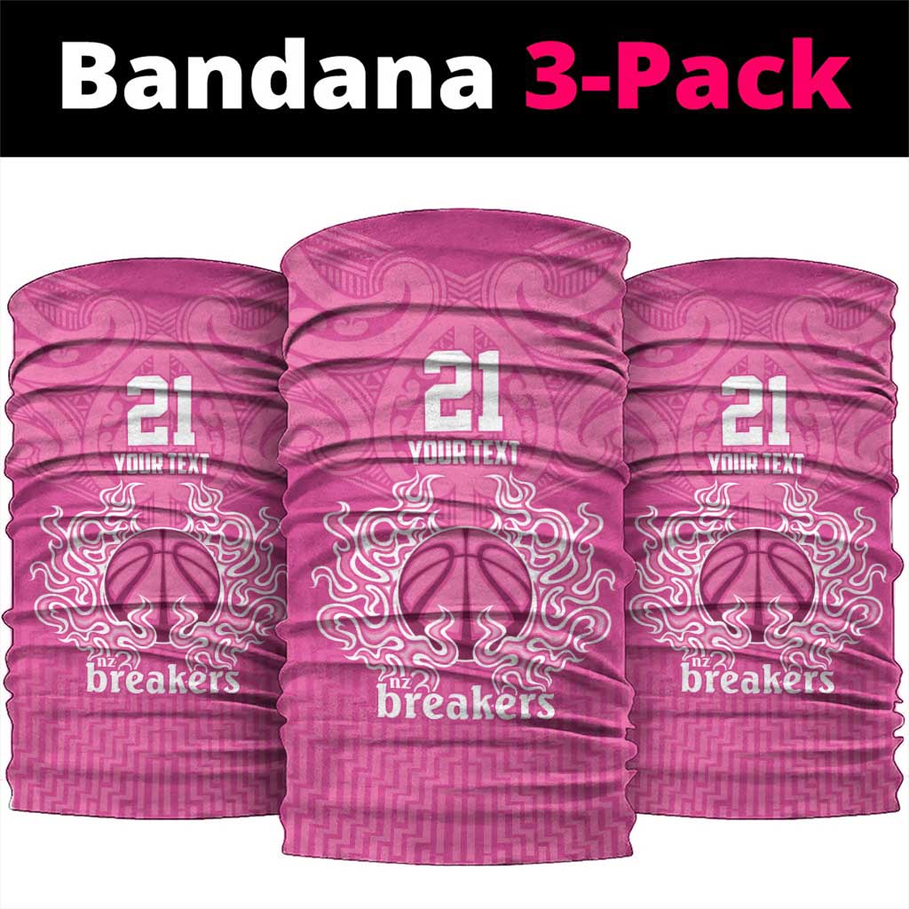 New Zealand Custom Neck Gaiter Fire Basketball Maori Tribal Pink LT9