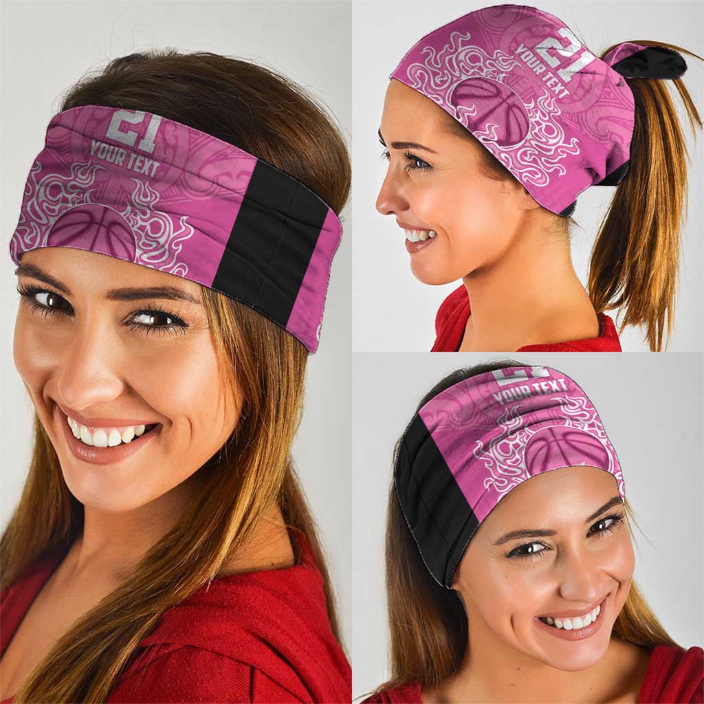New Zealand Custom Neck Gaiter Fire Basketball Maori Tribal Pink LT9