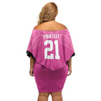 New Zealand Custom Off Shoulder Short Dress Fire Basketball Maori Tribal Pink - Aussie Hoodie