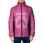 New Zealand Custom Padded Jacket Fire Basketball Maori Tribal Pink - Aussie Hoodie