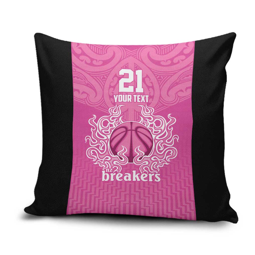 New Zealand Custom Pillow Cover Fire Basketball Maori Tribal Pink - Aussie Hoodie