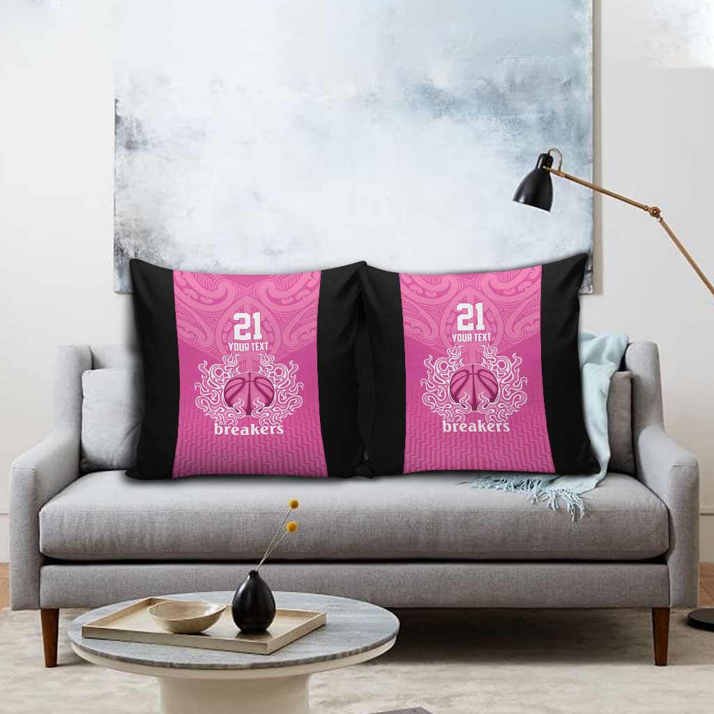 New Zealand Custom Pillow Cover Fire Basketball Maori Tribal Pink - Aussie Hoodie