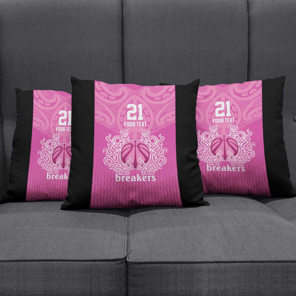 New Zealand Custom Pillow Cover Fire Basketball Maori Tribal Pink - Aussie Hoodie