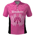 New Zealand Custom Polo Shirt Fire Basketball Maori Tribal Pink - Aussie Hoodie