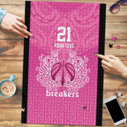 New Zealand Custom Puzzle Fire Basketball Maori Tribal Pink - Aussie Hoodie