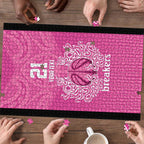 New Zealand Custom Puzzle Fire Basketball Maori Tribal Pink - Aussie Hoodie