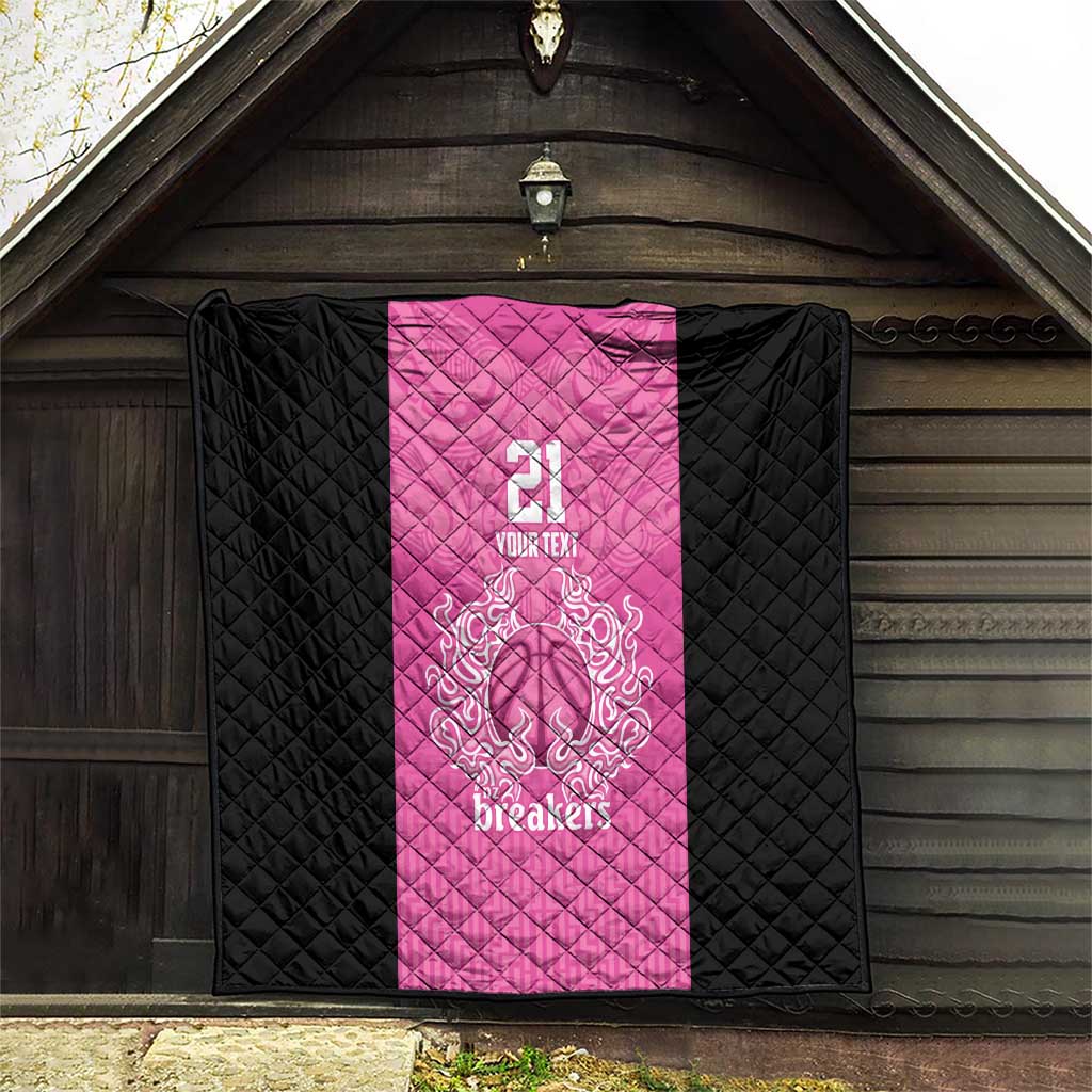 New Zealand Custom Quilt Fire Basketball Maori Tribal Pink - Aussie Hoodie