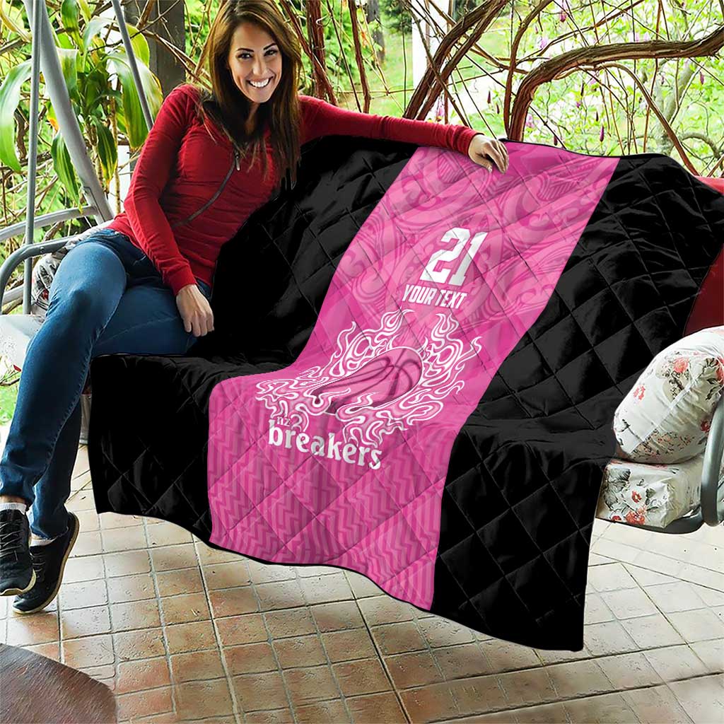New Zealand Custom Quilt Fire Basketball Maori Tribal Pink - Aussie Hoodie