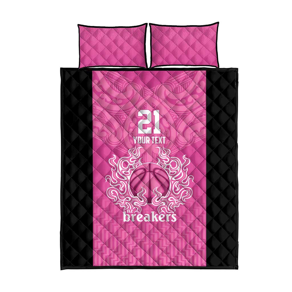 New Zealand Custom Quilt Bed Set Fire Basketball Maori Tribal Pink - Aussie Hoodie