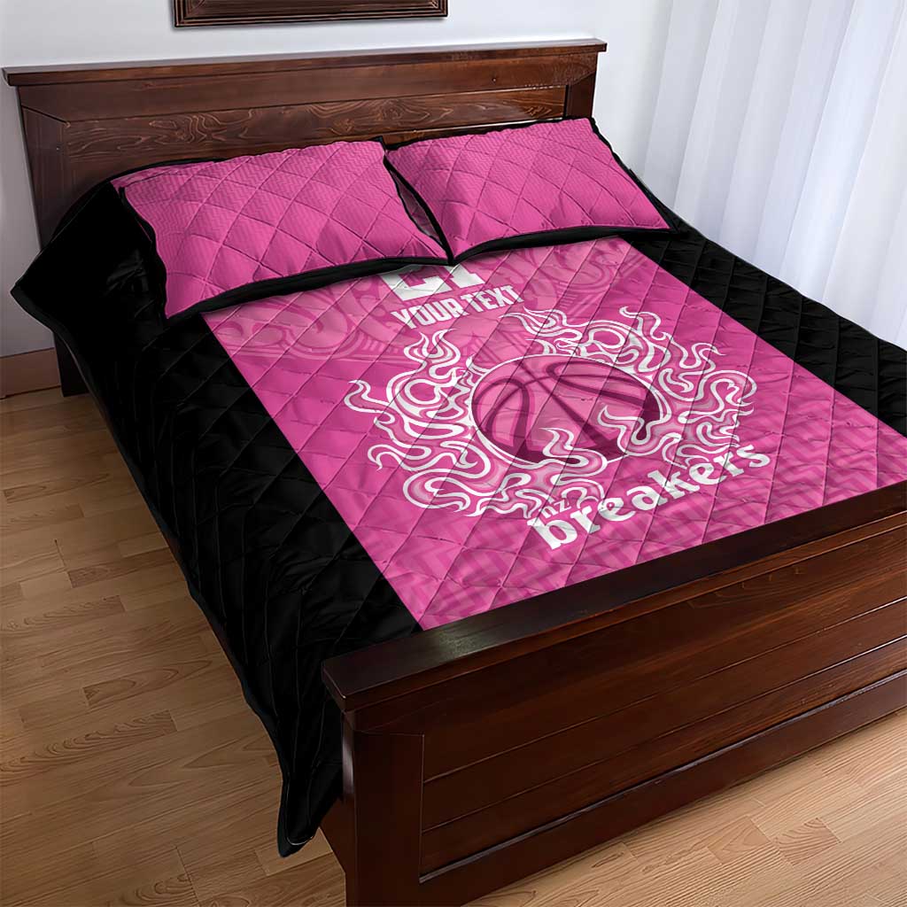 New Zealand Custom Quilt Bed Set Fire Basketball Maori Tribal Pink - Aussie Hoodie