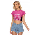 New Zealand Custom Raglan Cropped T Shirt Fire Basketball Maori Tribal Pink - Aussie Hoodie