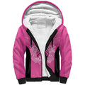 New Zealand Custom Sherpa Hoodie Fire Basketball Maori Tribal Pink - Aussie Hoodie