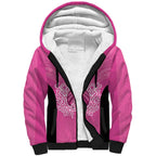 New Zealand Custom Sherpa Hoodie Fire Basketball Maori Tribal Pink - Aussie Hoodie