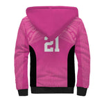 New Zealand Custom Sherpa Hoodie Fire Basketball Maori Tribal Pink - Aussie Hoodie