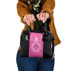 New Zealand Custom Shoulder Handbag Fire Basketball Maori Tribal Pink - Aussie Hoodie