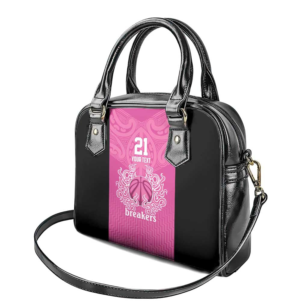 New Zealand Custom Shoulder Handbag Fire Basketball Maori Tribal Pink - Aussie Hoodie