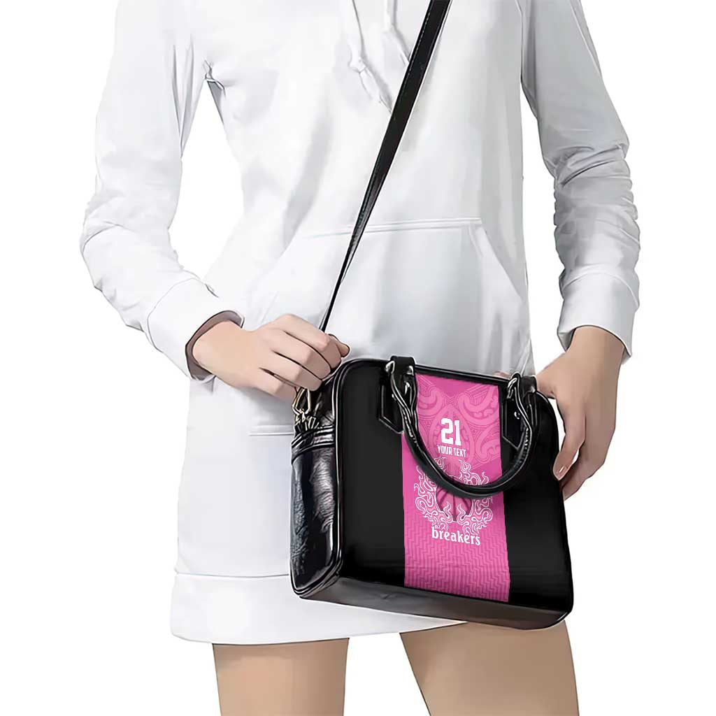 New Zealand Custom Shoulder Handbag Fire Basketball Maori Tribal Pink - Aussie Hoodie