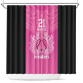 New Zealand Custom Shower Curtain Fire Basketball Maori Tribal Pink - Aussie Hoodie