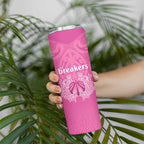 New Zealand Custom Skinny Tumbler Fire Basketball Maori Tribal Pink - Aussie Hoodie