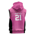 New Zealand Custom Sleeveless Hoodie Fire Basketball Maori Tribal Pink - Aussie Hoodie