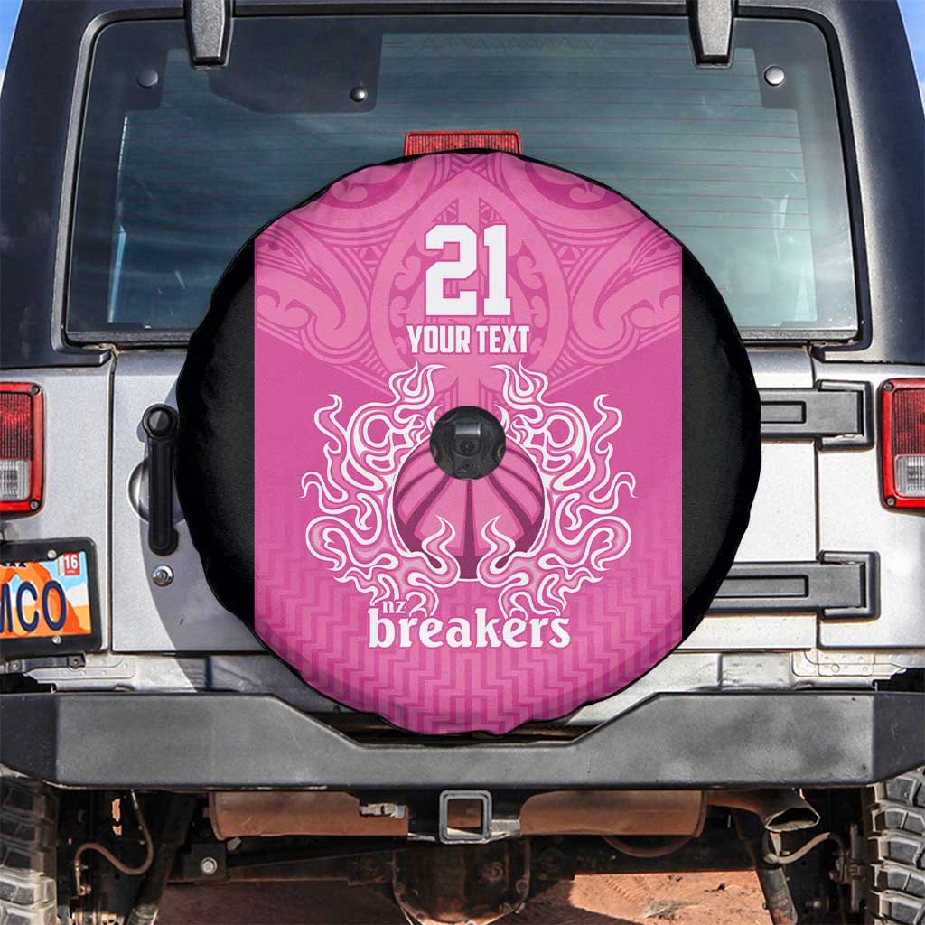 New Zealand Custom Spare Tire Cover Fire Basketball Maori Tribal Pink - Aussie Hoodie