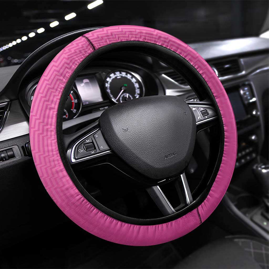 New Zealand Steering Wheel Cover Fire Basketball Maori Tribal Pink - Aussie Hoodie