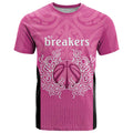 New Zealand Custom T Shirt Fire Basketball Maori Tribal Pink - Aussie Hoodie