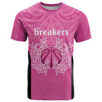 New Zealand Custom T Shirt Fire Basketball Maori Tribal Pink - Aussie Hoodie