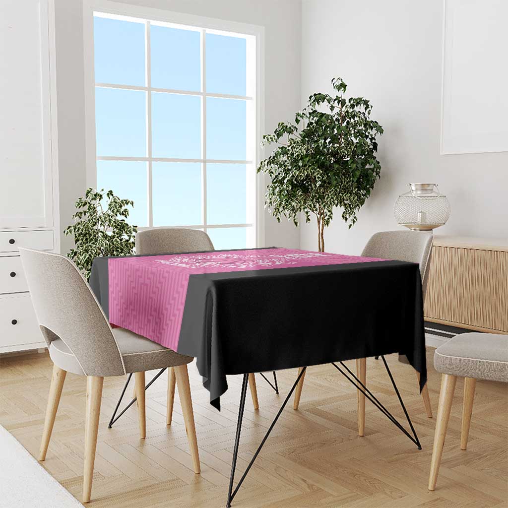 New Zealand Custom Tablecloth Fire Basketball Maori Tribal Pink - Aussie Hoodie