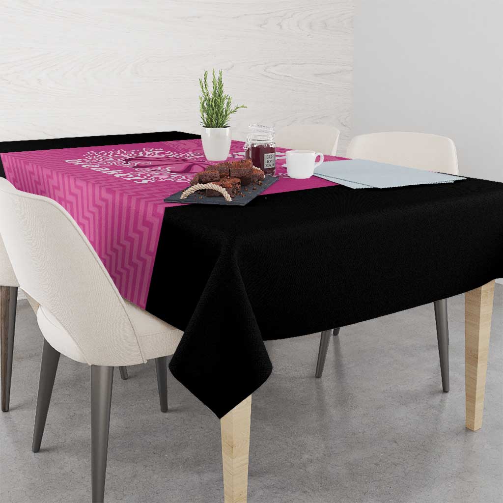 New Zealand Custom Tablecloth Fire Basketball Maori Tribal Pink - Aussie Hoodie