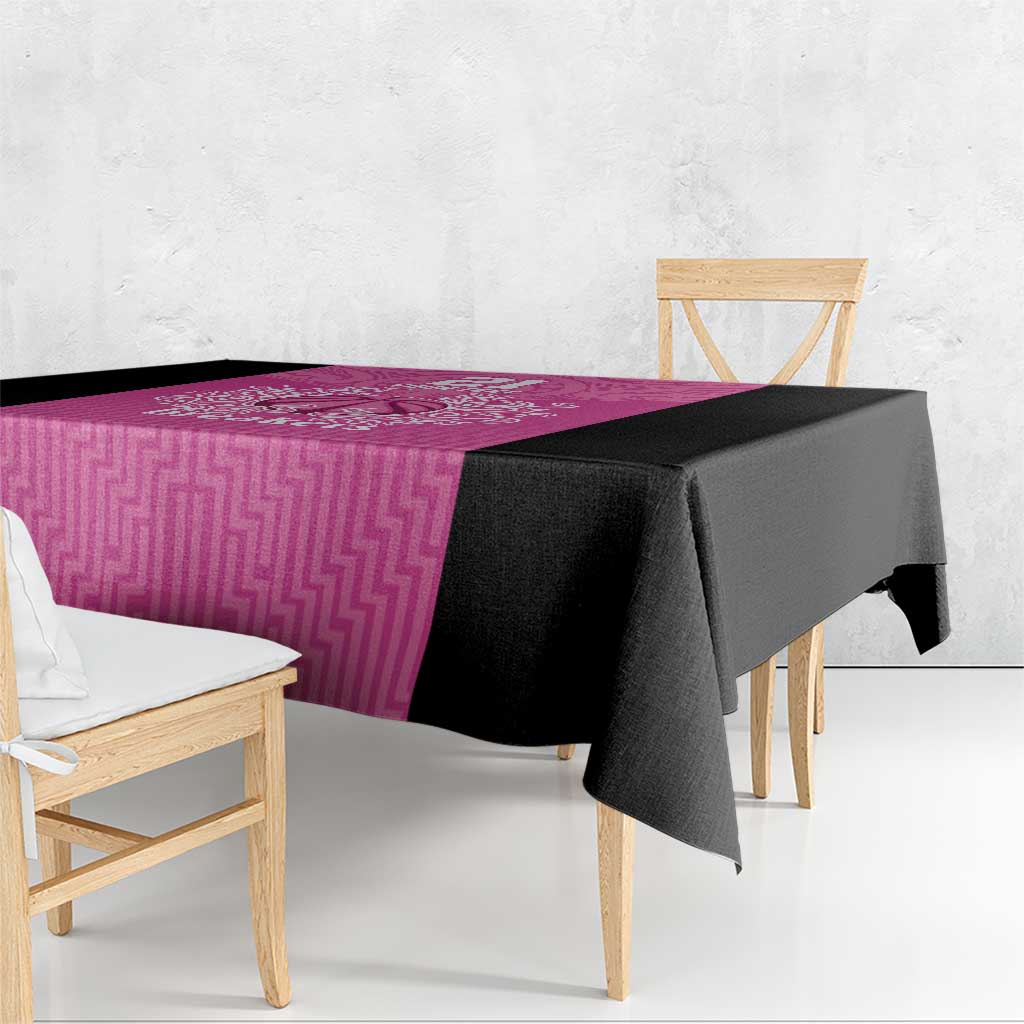 New Zealand Custom Tablecloth Fire Basketball Maori Tribal Pink - Aussie Hoodie
