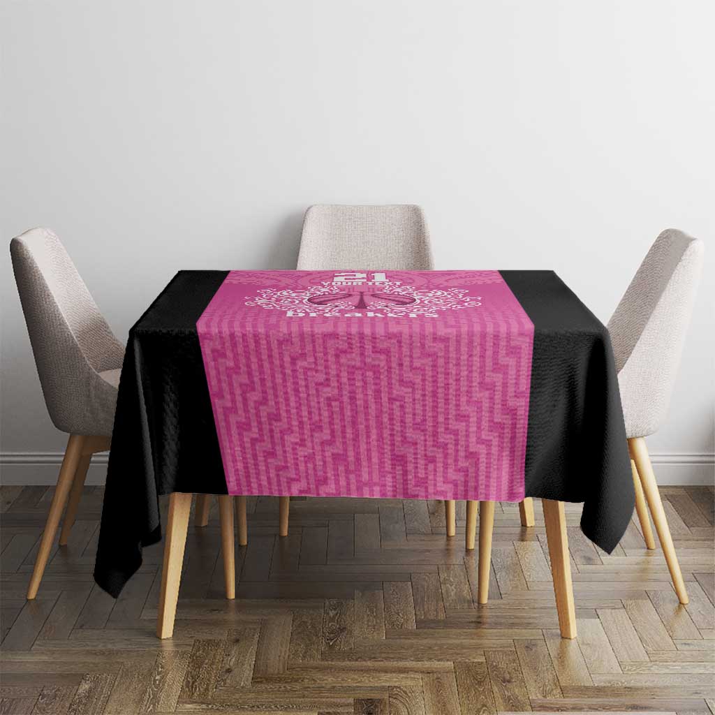 New Zealand Custom Tablecloth Fire Basketball Maori Tribal Pink - Aussie Hoodie