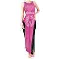 New Zealand Custom Tank Maxi Dress Fire Basketball Maori Tribal Pink - Aussie Hoodie