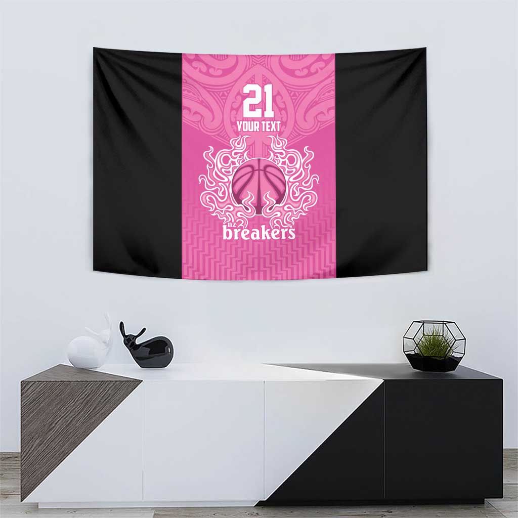 New Zealand Custom Tapestry Fire Basketball Maori Tribal Pink - Aussie Hoodie