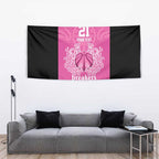 New Zealand Custom Tapestry Fire Basketball Maori Tribal Pink - Aussie Hoodie