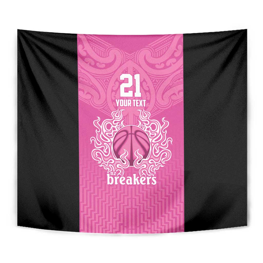 New Zealand Custom Tapestry Fire Basketball Maori Tribal Pink - Aussie Hoodie