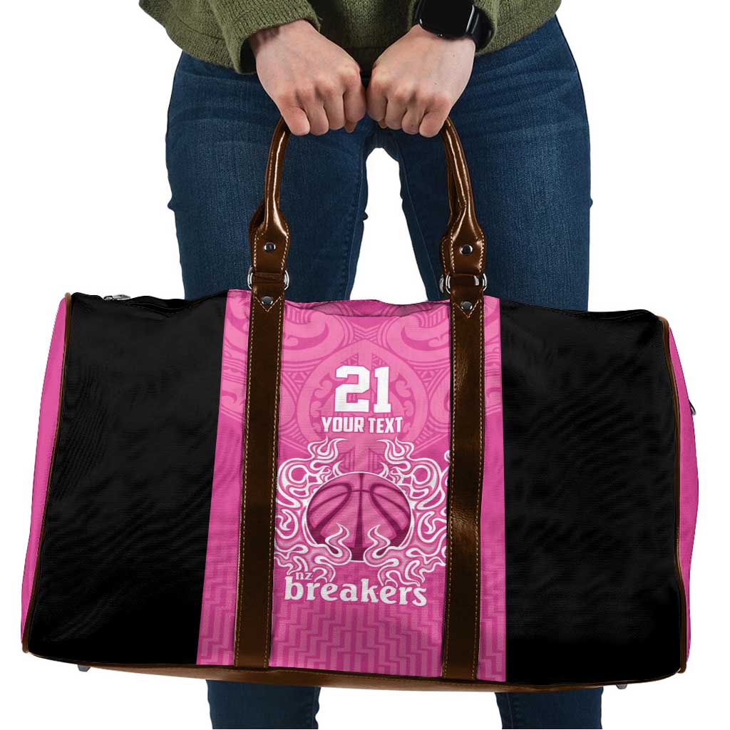New Zealand Custom Travel Bag Fire Basketball Maori Tribal Pink - Aussie Hoodie